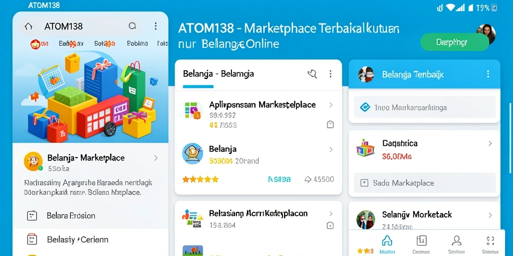 Antarmuka aplikasi ATOM138 dengan banyak pilihan produk.