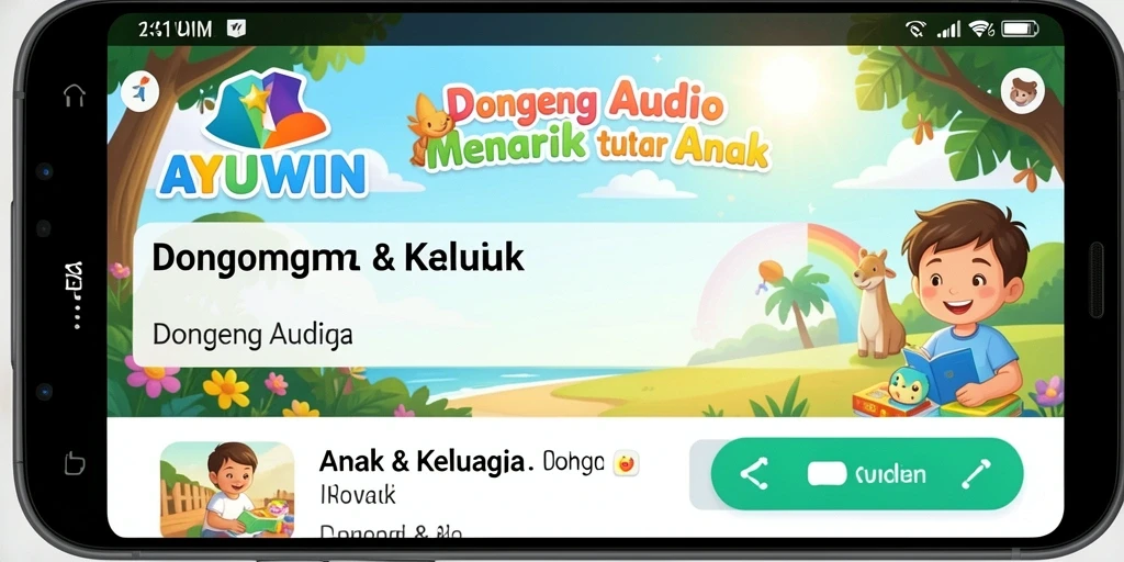 Tampilan AYUWIN dengan antarmuka yang ramah anak dan fitur mudah digunakan.