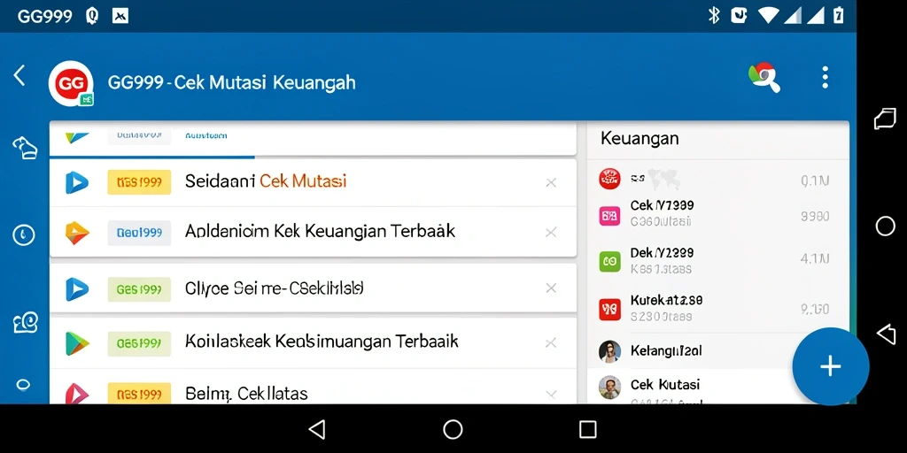 Tampilan antarmuka aplikasi Cek Mutasi GG999 yang sederhana dan informatif.