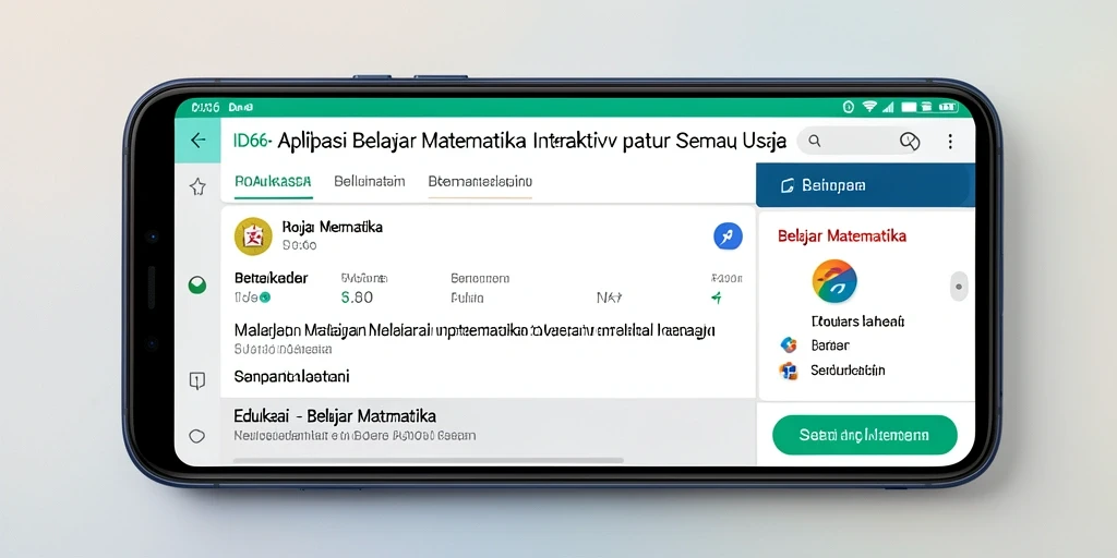 Screenshot utama ID66 menampilkan antarmuka pembelajaran matematika yang interaktif.