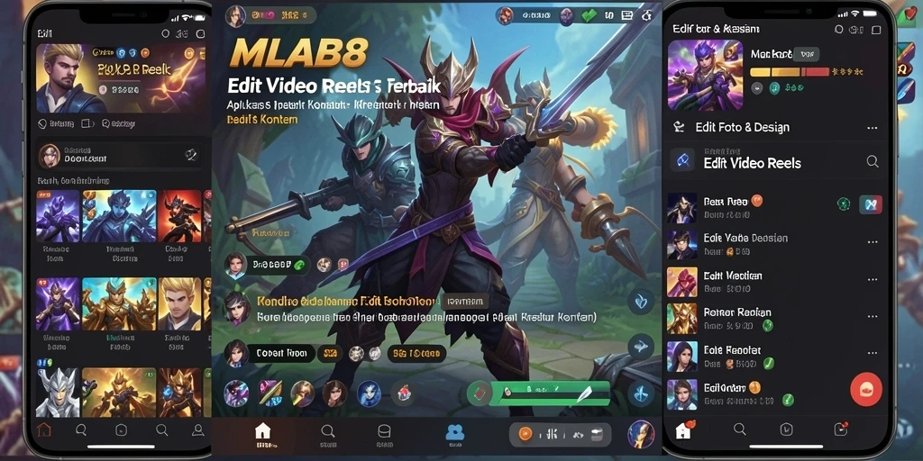 Antarmuka aplikasi MLBB8 untuk Edit Video Reels yang interaktif dan menarik.