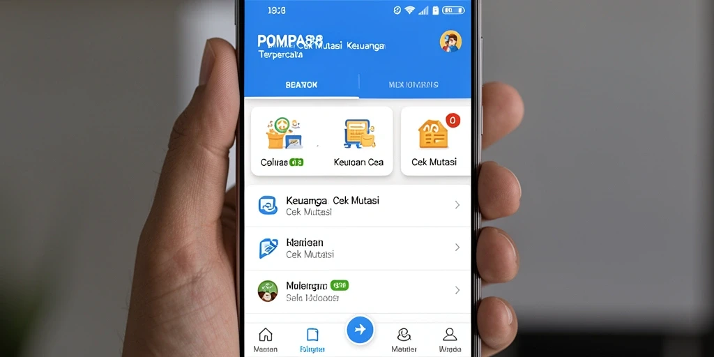 Antarmuka aplikasi POMPA88 menampilkan fitur Cek Mutasi secara jelas.