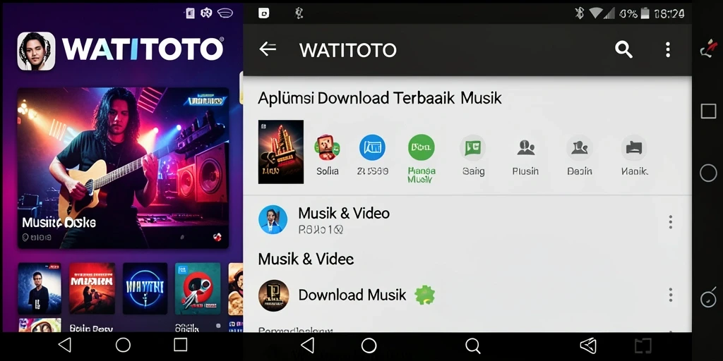 Tampilan antarmuka WATITOTO yang menawan dan fungsional untuk Download Musik.